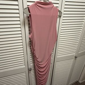 Elegant Ruched, Pink Sleeveless Dress